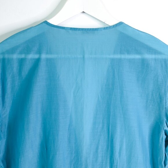 ATHLETA Blue Ombre Bell Sleeve Deep V Neck Swim Cover Up - Size Medium - Picture 7 of 13